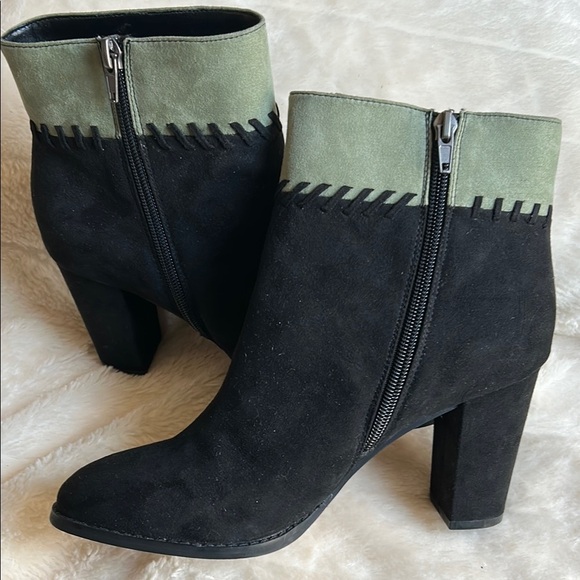 Athena Alexander Black and Olive Ankle Boots - Picture 1 of 4